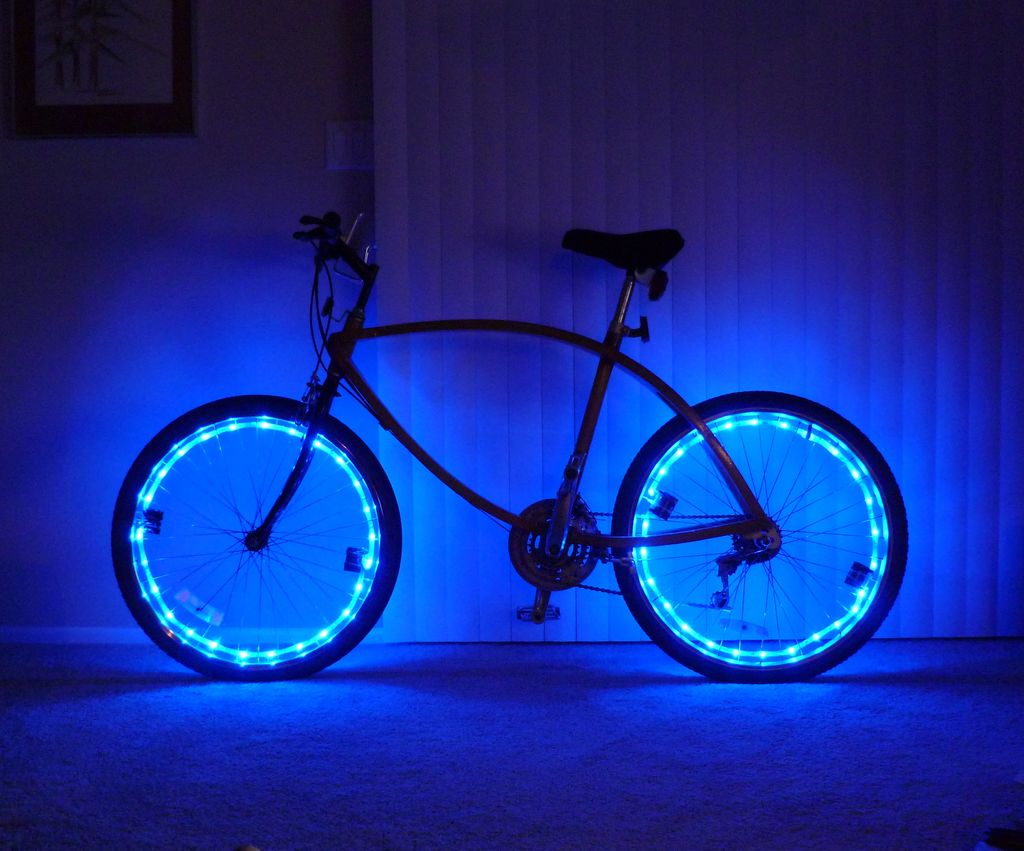 blue bicycle lights